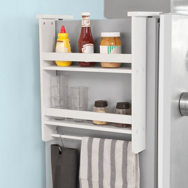 SoBuy Hängeregal “FRG150”, für Kühlschrank mit 5 Haken Küchenregal Gewürzregale