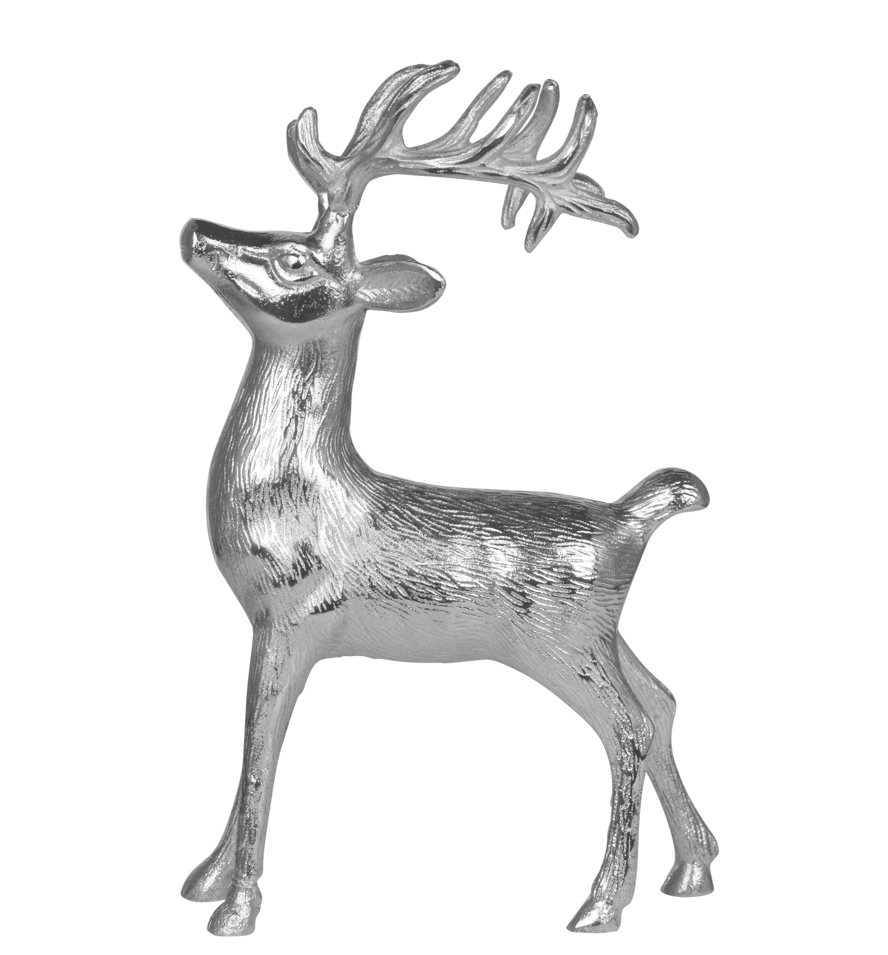 MichaelNoll Dekofigur Hirsch Dekoration - Stehend - Rentier Aluminium Dekof günstig online kaufen