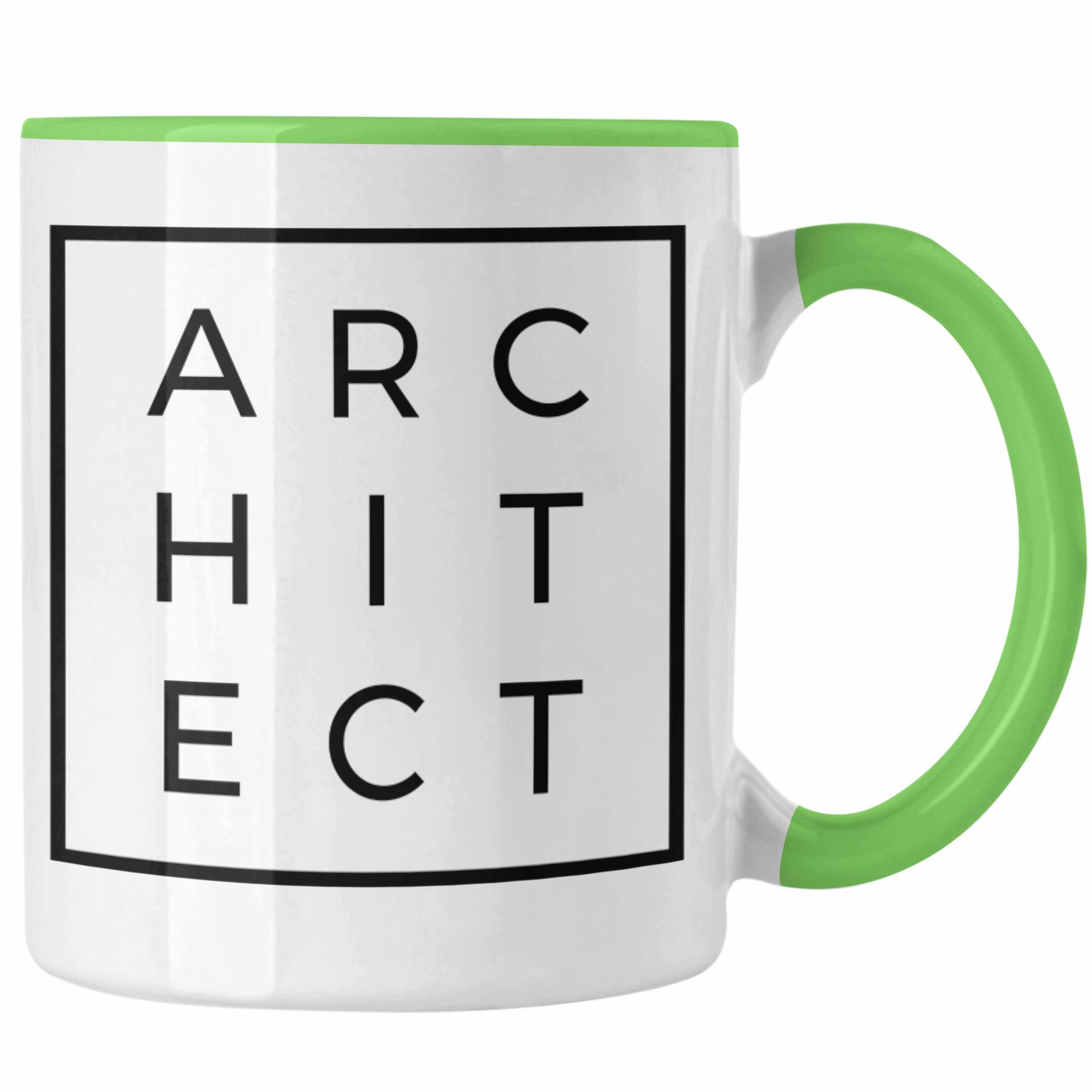 Trendation Tasse Trendation - Architekt Geschenke Tasse Lustig Kaffeetasse mit Spruch Architektur Architekten Geschenkidee Spruch Sprüche Lustige Tasse Grün