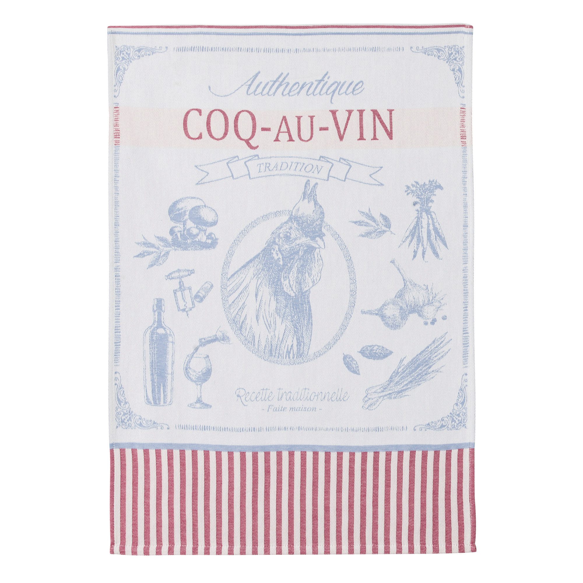 Coucke Geschirrtuch delices sales, (1-tlg., 1-teilig), delices sales coq au vin Küchentuch ca.50x75cm Jacquard Baumwolle