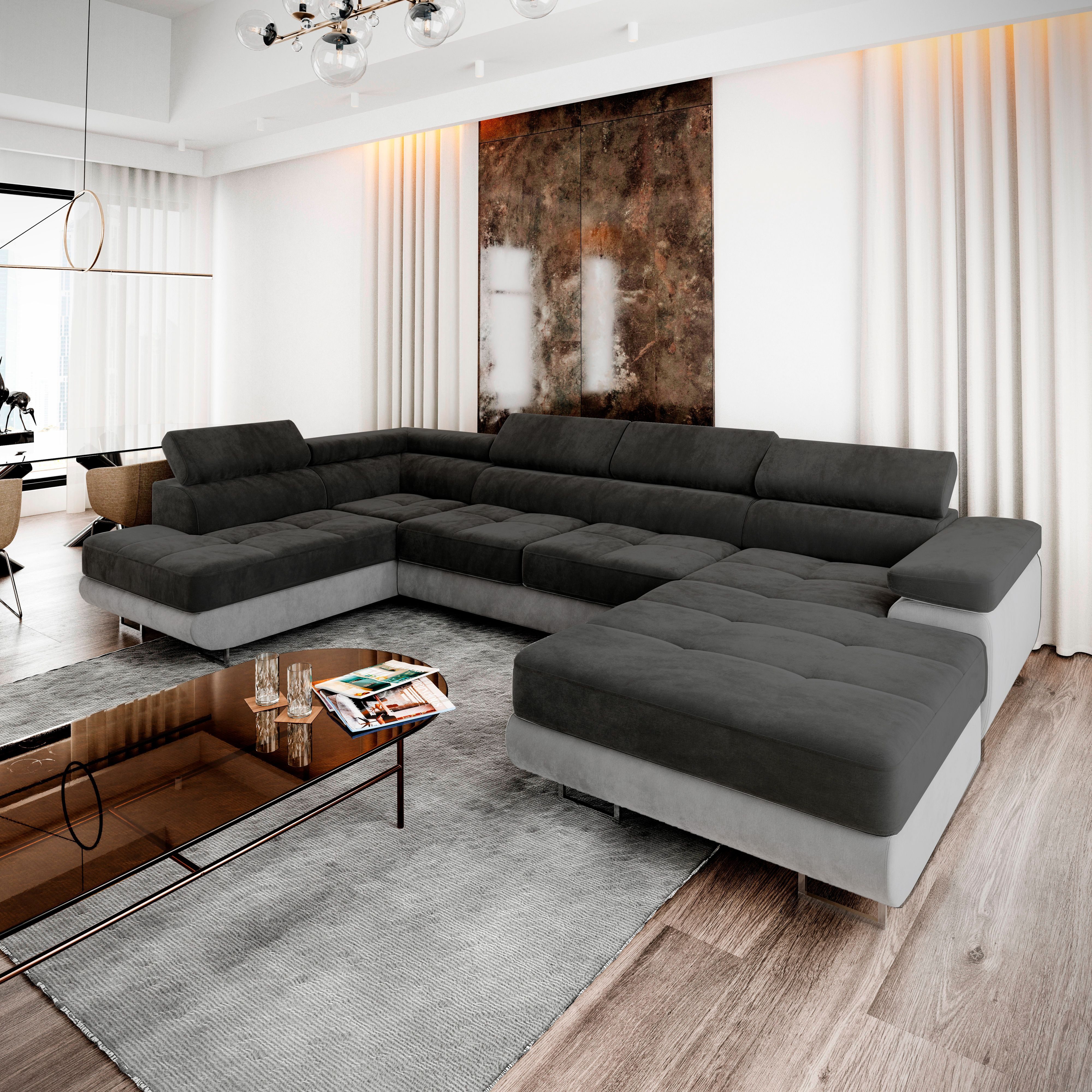Masseno Ecksofa CASONE mit Schlaffunktion U-Form, günstig online kaufen