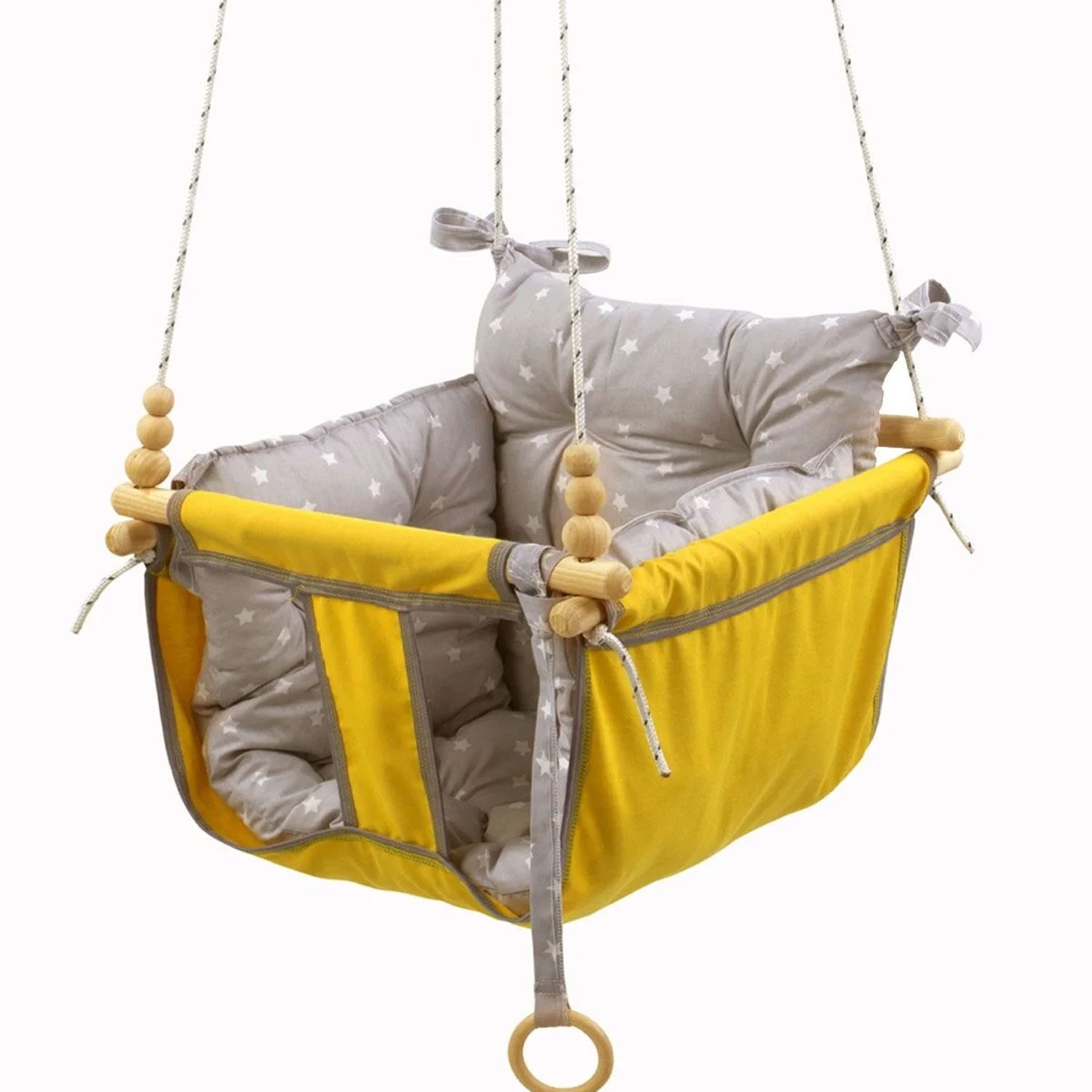Jungengel Babyschaukelsitz Indoor Hängeschaukel Hängesitz Babystuhl Babyschaukel Sitzschaukel (Einzelschaukel), 60kg Traglast, Sichere Babyhängeschaukel, Weichen Baumwollpolstern