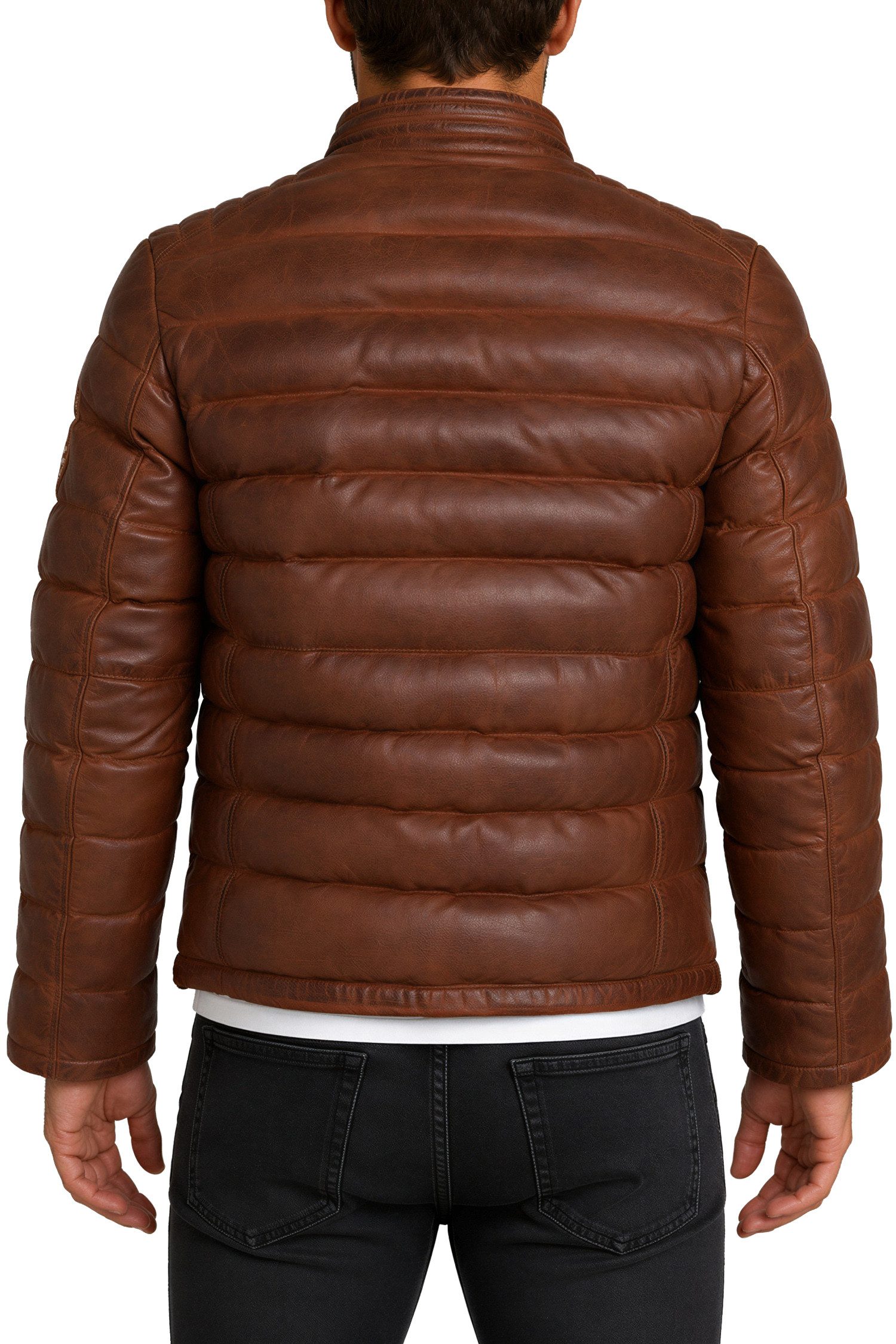 Reichstadt Bomberjacke Herren Regular Fit Jacke Echtleder 19RS016 Zweiwege-Reißverschluss – Bild 2 von 5