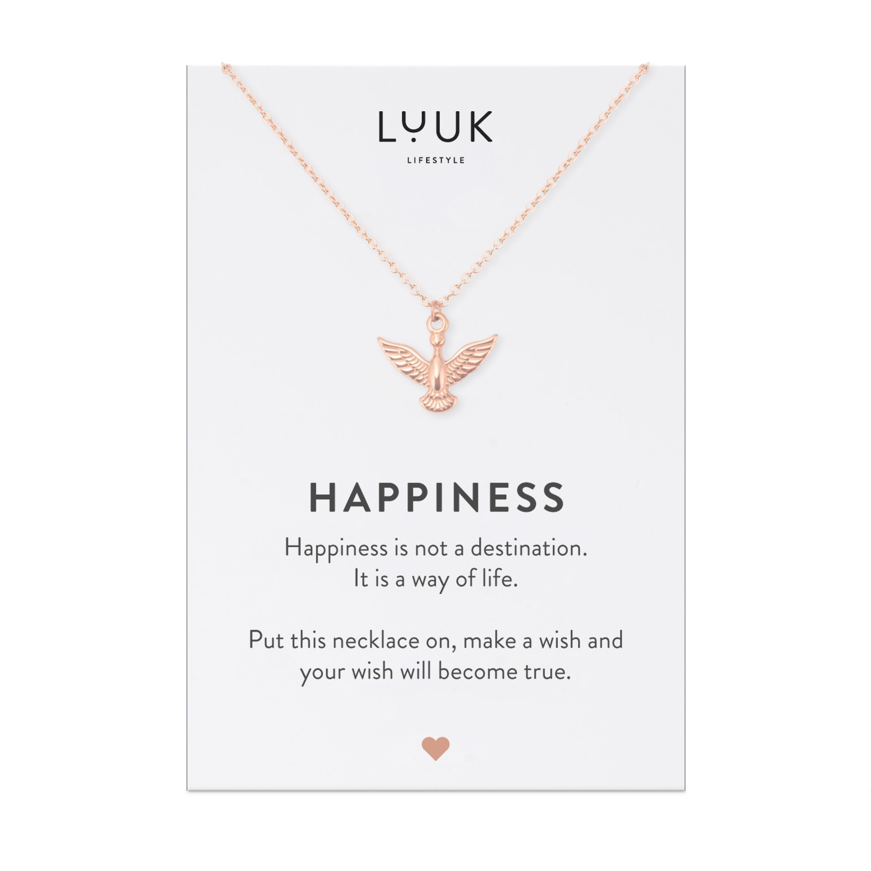 LUUK LIFESTYLE Kette mit Anhänger Adler, 50cm verstellbare Kettenlänge, Adler Phönix Anhänger