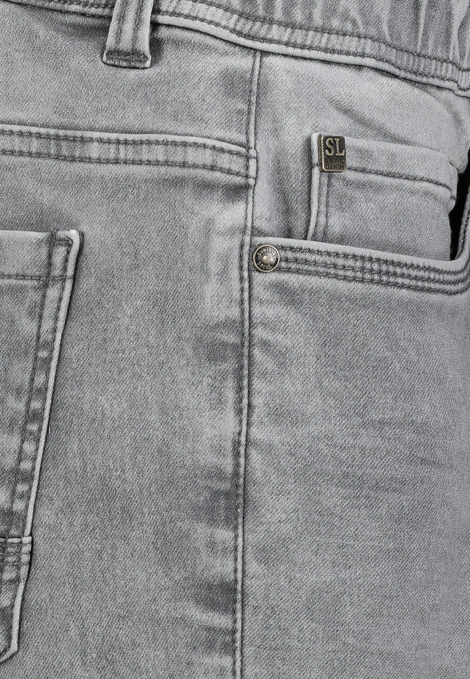 SUBLEVEL Jeansshorts Cargo mit Kontrastnähten Denim Pull On Denim Shorts
