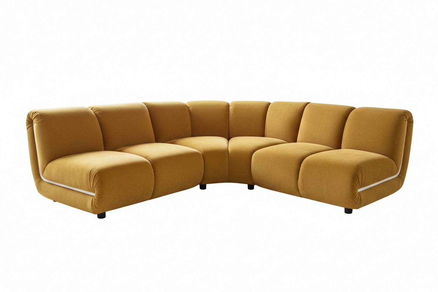 KAWOLA Sofa LAYLA – Modulares Sofa 3-tlg. – Ecksofa Samt – wandelbare Couch, Flexibel kombinierbar, bequemer Velvet-Bezug, hoher Sitzkomfort