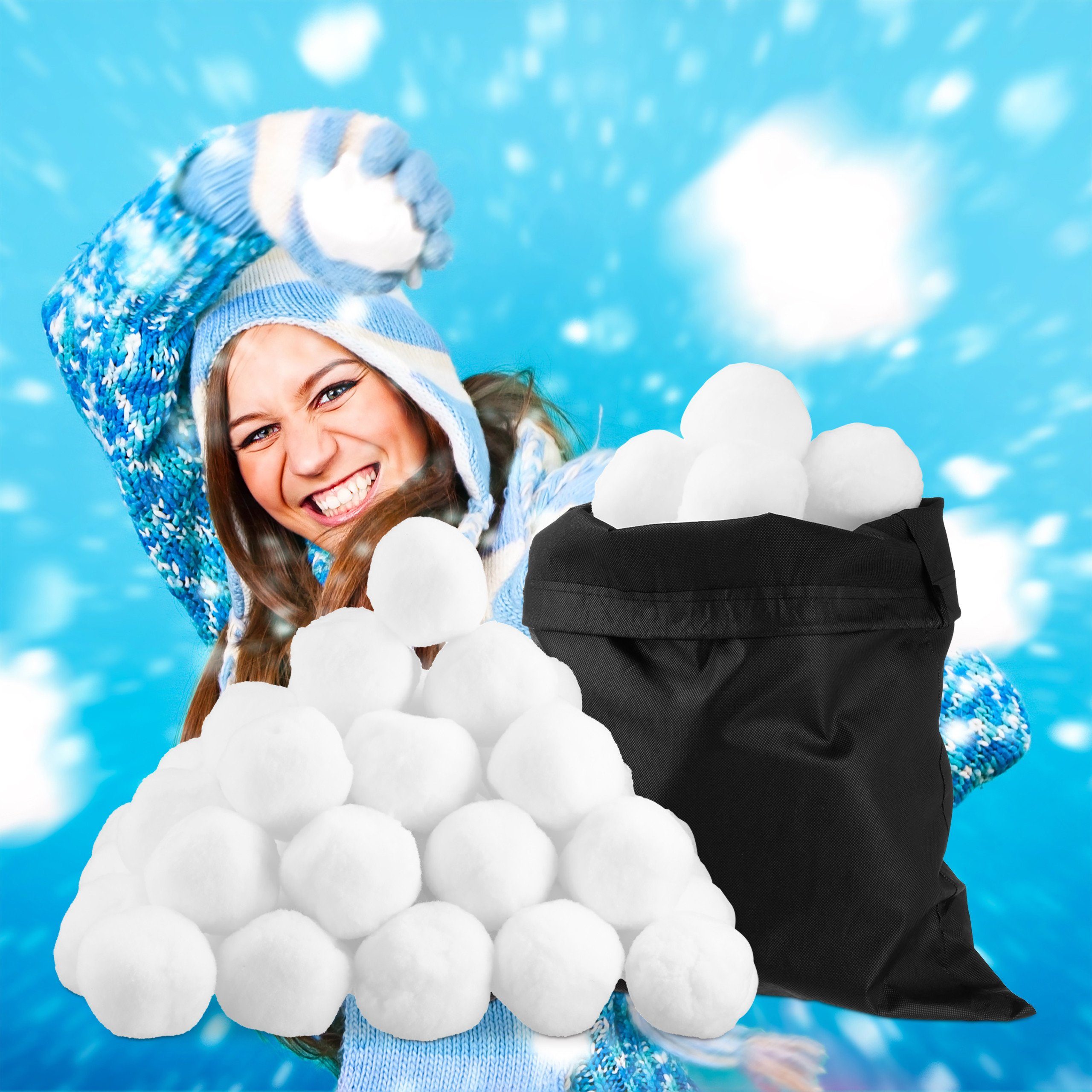 Schneeballzange Künstliche Schneebälle im 50er Set