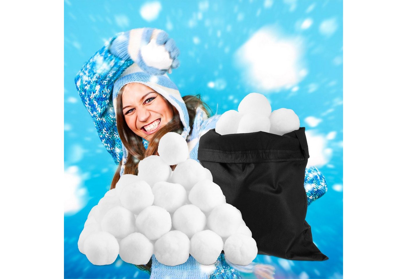 relaxdays Schneeballzange Künstliche Schneebälle im 50er Set, (50-tlg)