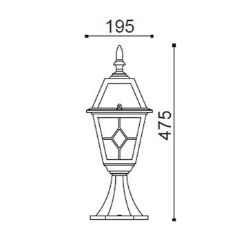 etc-shop Sockelleuchten, Leuchtmittel nicht inklusive, Stehleuchte Außenleuchte Gartenlampe Außenlampe schwarz-gold IP44