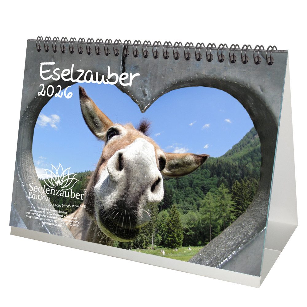 Seelenzauber Tischkalender Eselzauber DIN A5 Tischkalender für 2026 Esel - Seelenzauber