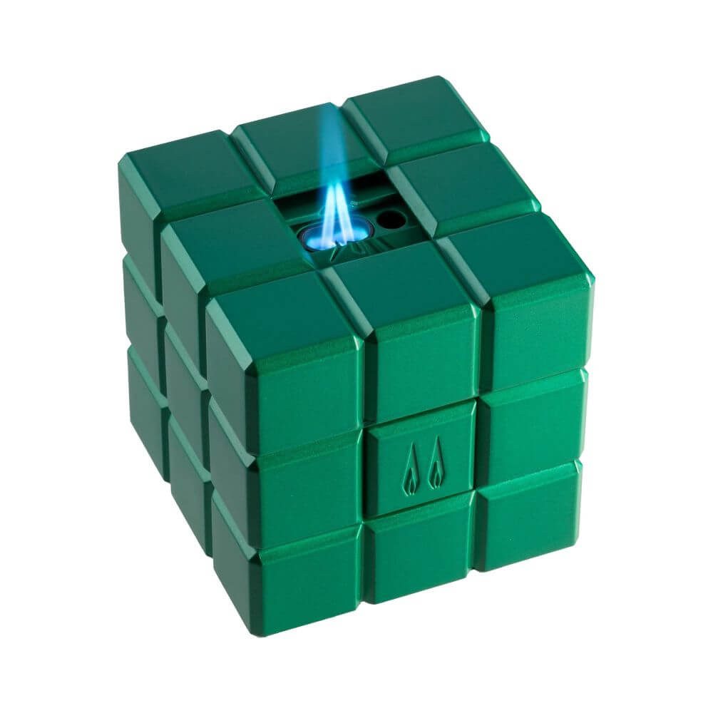 Colibri 1928 Feuerzeuge Heritage Cube LI125T - Tischfeuerzeug soft Flame & double Jet Flame, großes Einstellrad - Füllstandsichtfenster am Boden