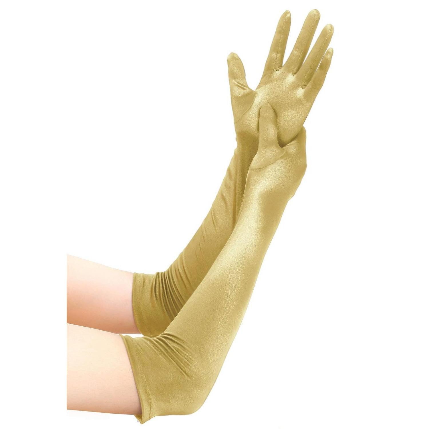 LuxusKollektion Abendhandschuhe Handschuhe Damen Ellenbogenlang Einheitsgröße Gold (1-St)