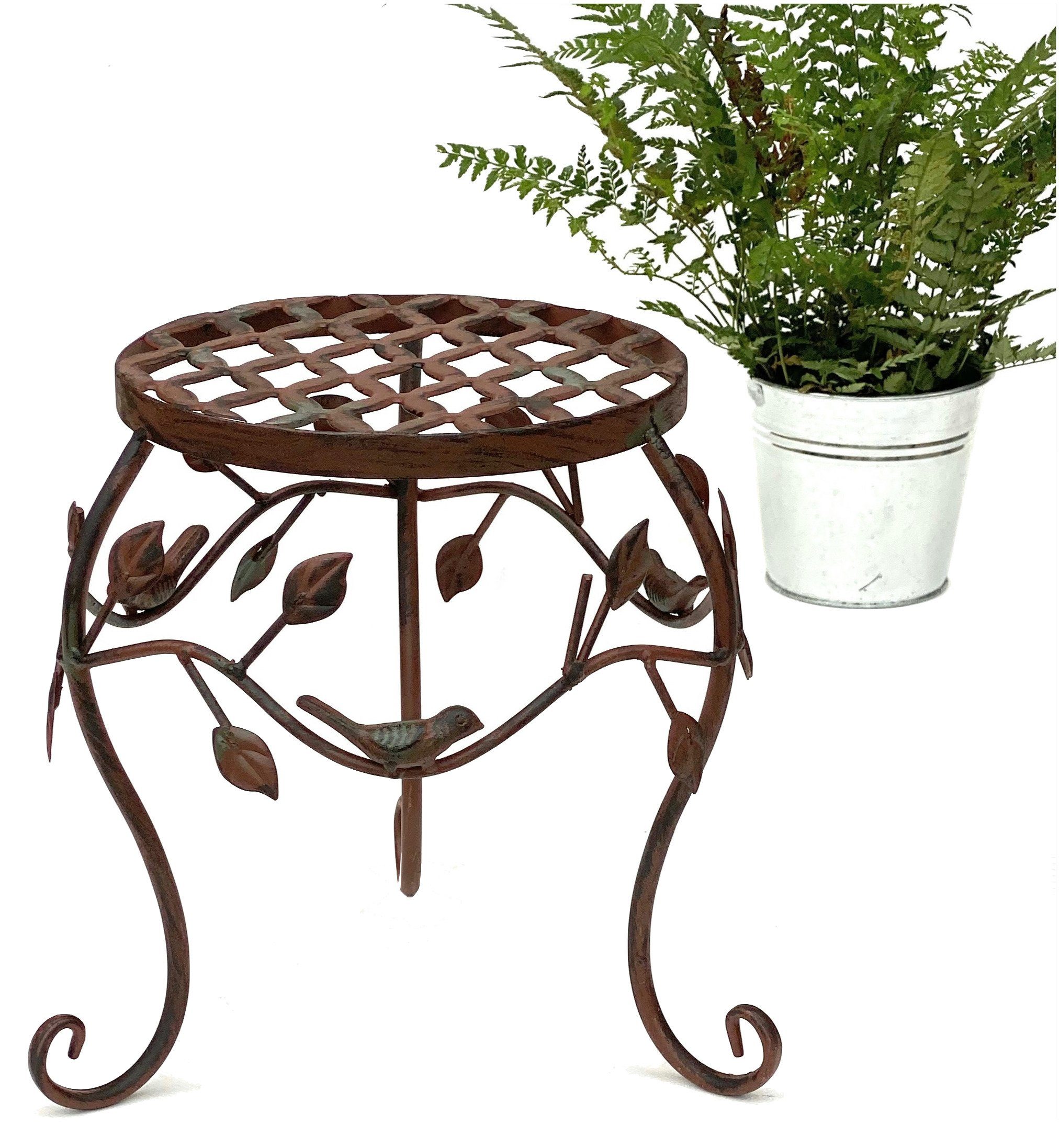 DanDiBo Квітковий табурет Metall Braun 25 - 35 cm Підставка для квітів Blumensäule Antik