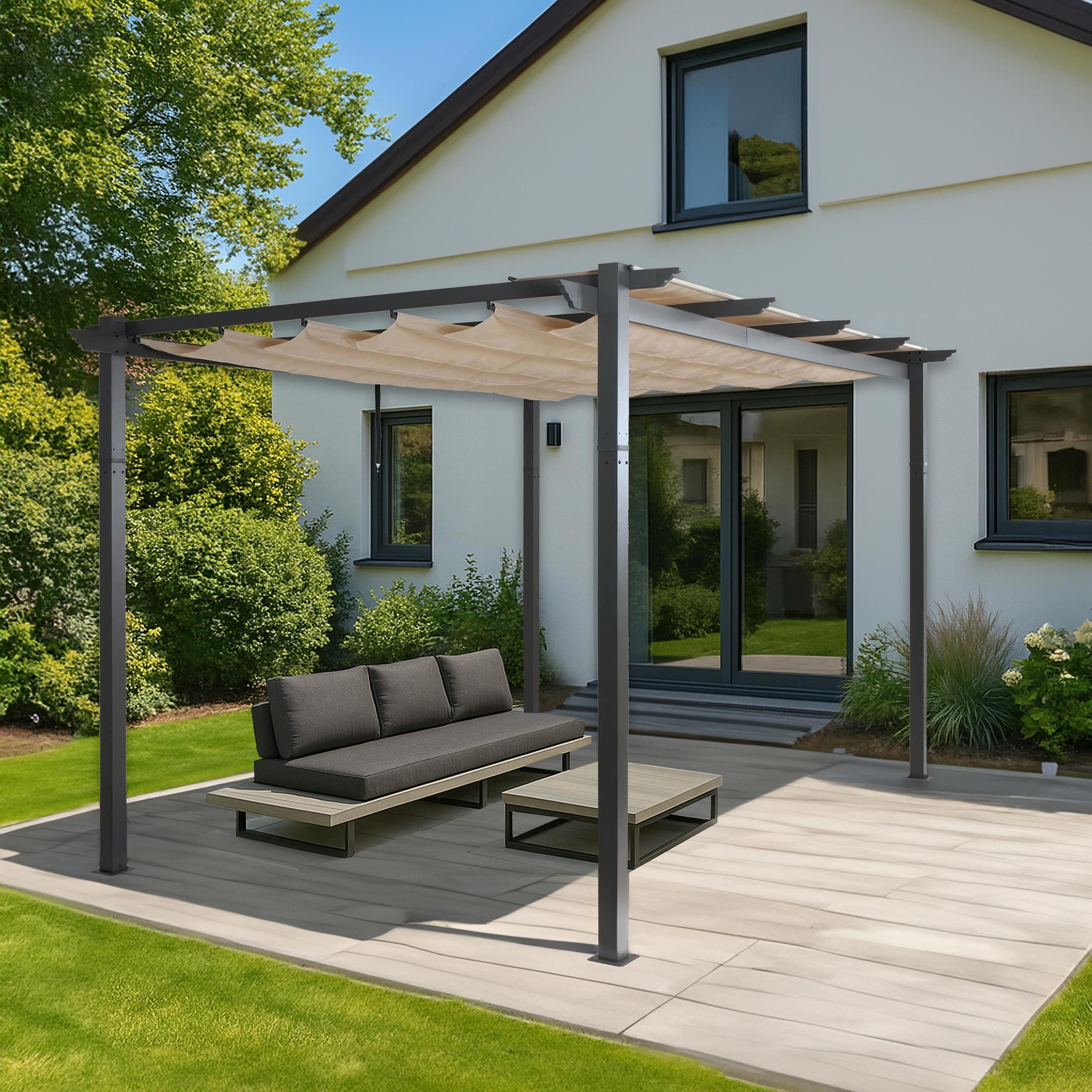 MCW Pergola MCW-N93-3x4, BxTxH: 400x300x240 cm, Stabiles Gestell, Inklusive Befestigungsmaterial