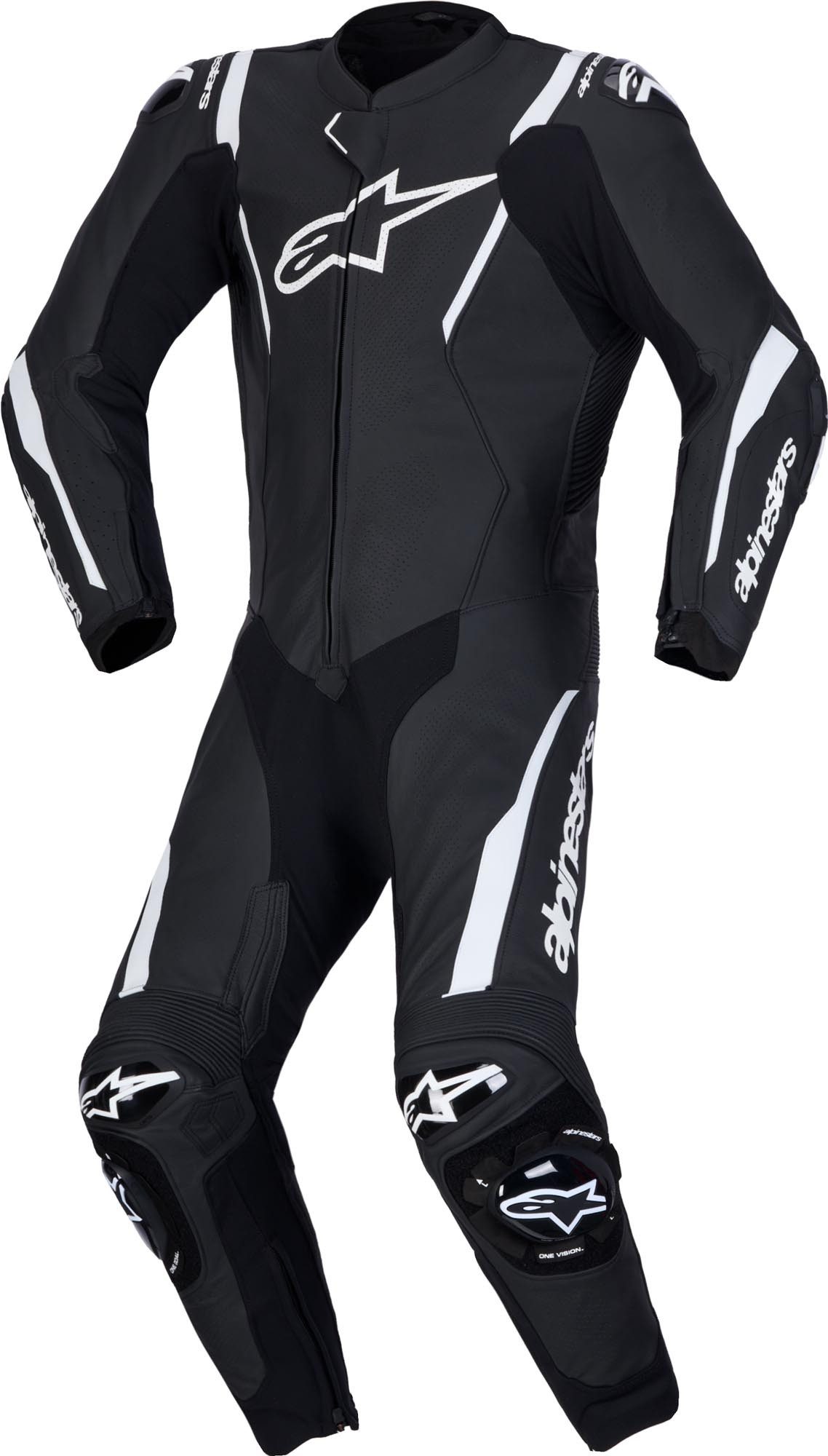 Alpinestars Motorradkombi Missile V3 1-Teiler Motorrad Lederkombi Airbag vorbereitet,Ellenbogenprotektoren enthalten,Hüftprotektore