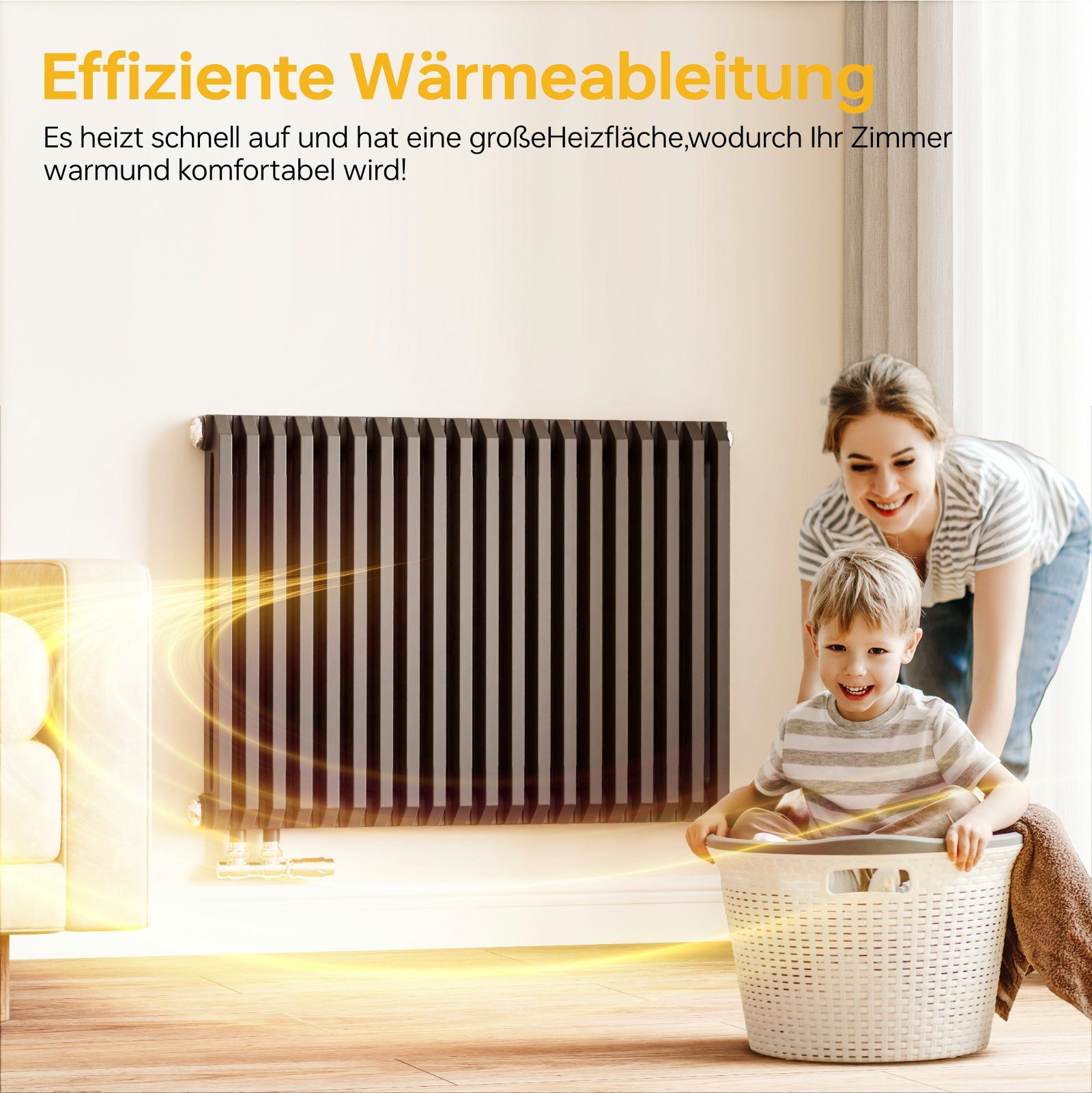 EMKE Heizkörper Design Paneelheizkörper D-form Kompaktheizkörper Horizontal günstig online kaufen