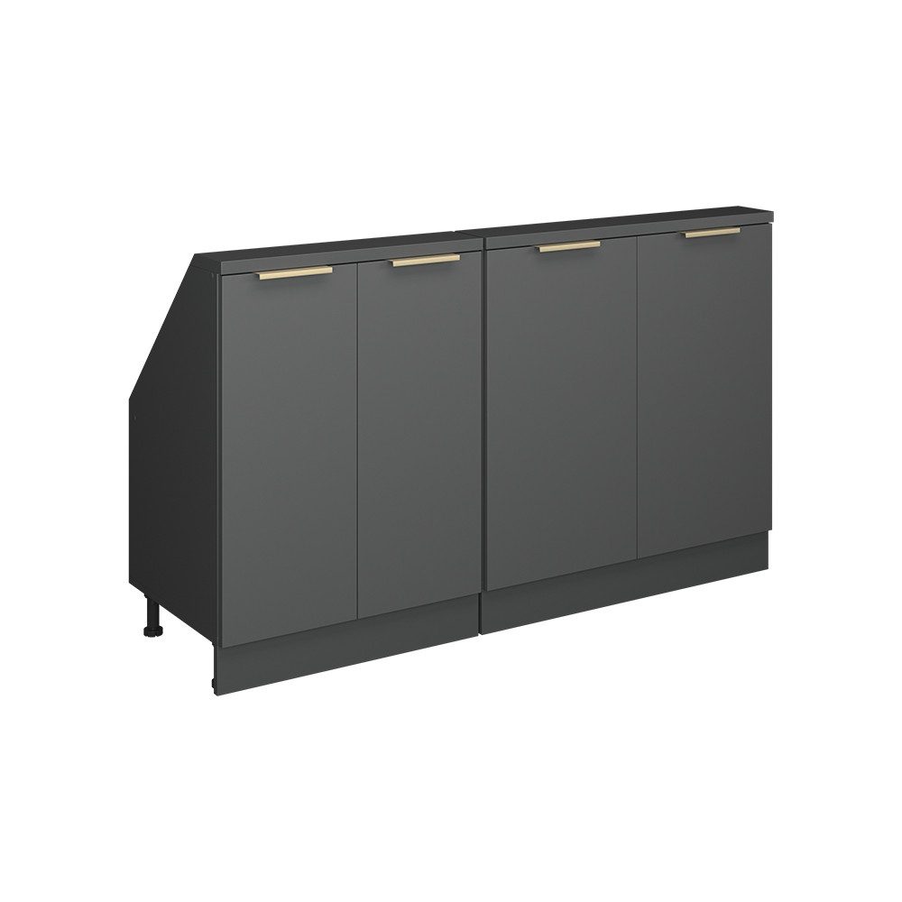 Vicco Kommode Rion, Anthrazit-Gold, 140 cm 2er Set (2 St)