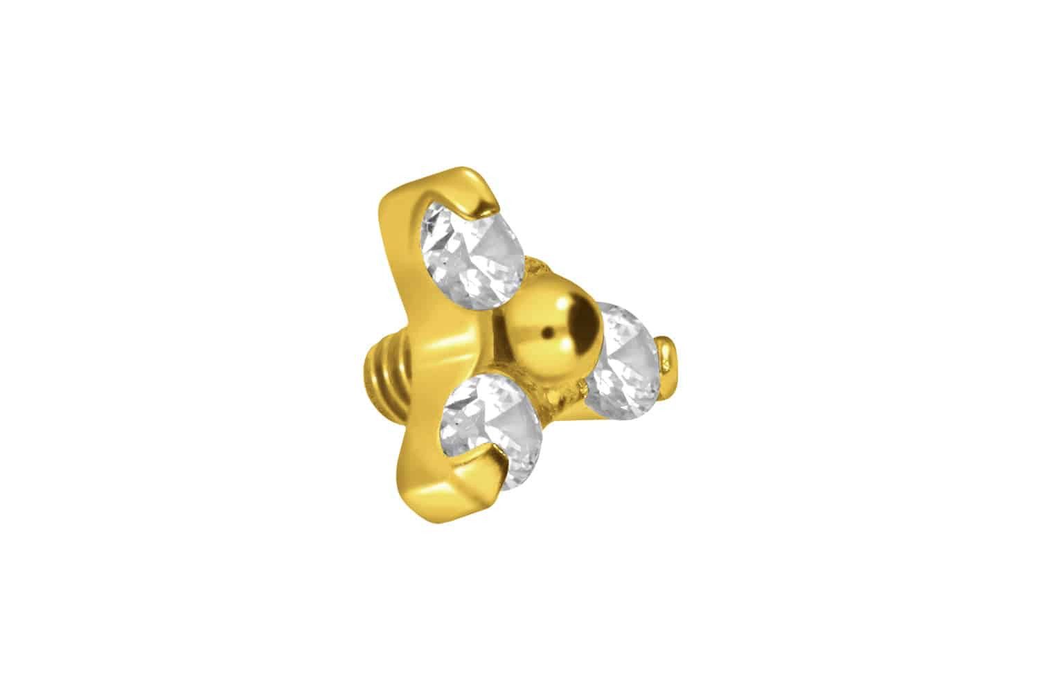 PIERCINGLINE Piercing-Set Titan Dermal Anchor Aufsatz KRISTALLBLUME (Schraub-Aufsätze, 1-tlg)