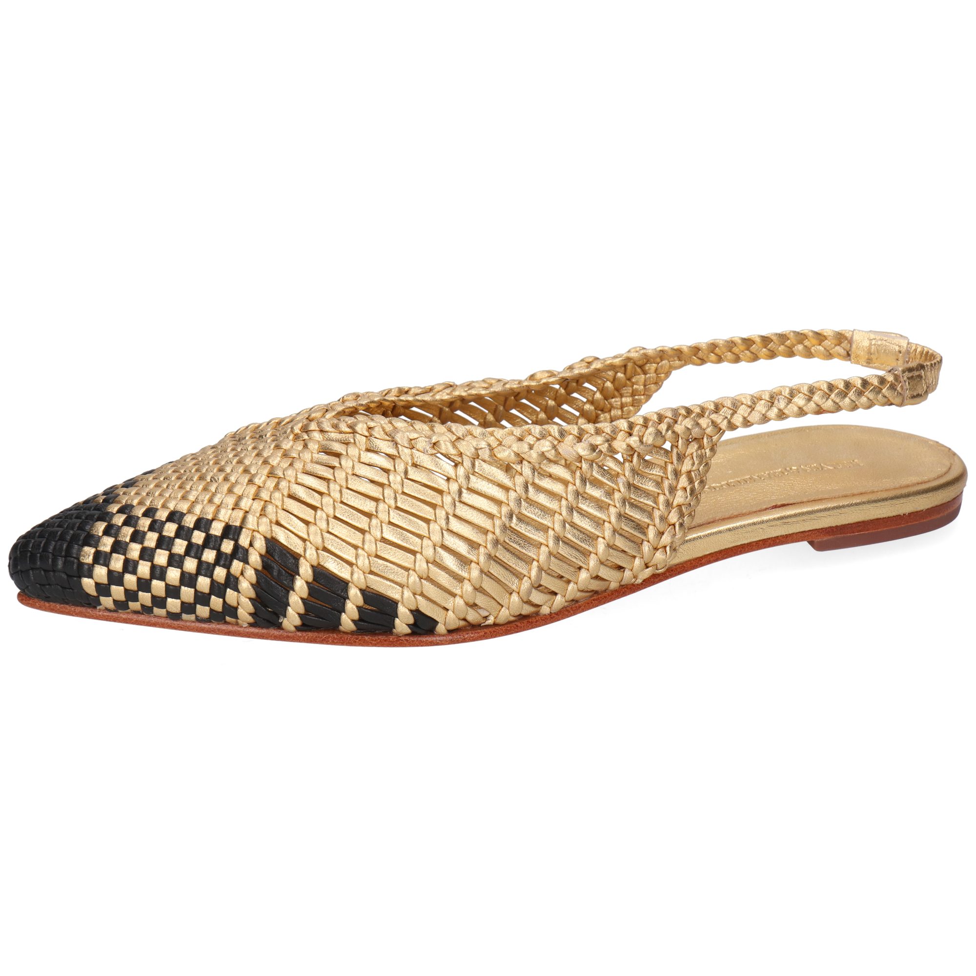 Melvin & Hamilton Fiora 6 Leder-Geflochtene Schuhe für Damen Ballerina Flache Absätze, Echtes Leder, Von Hand geflochten