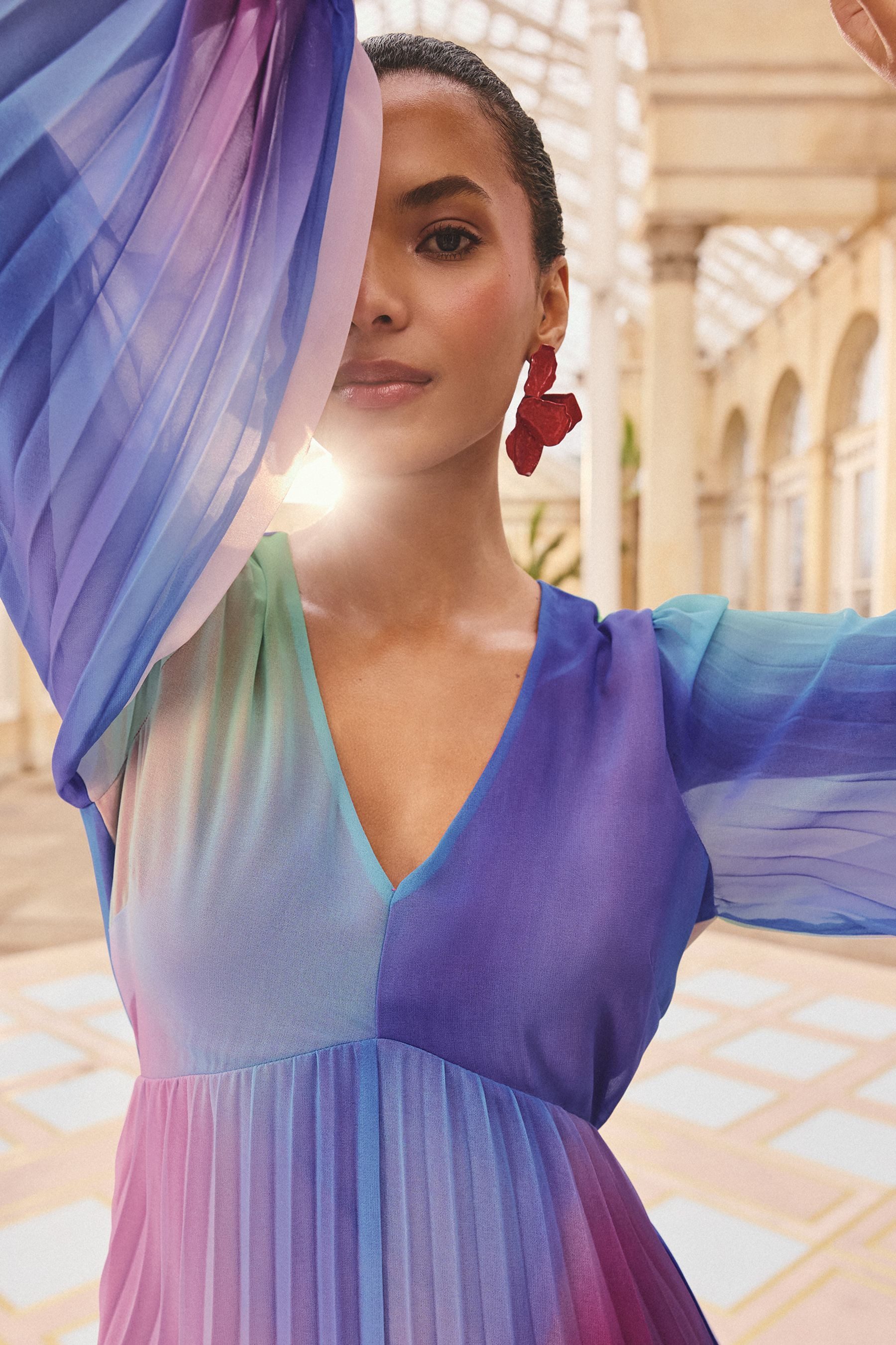 Love & Roses Chiffonkleid Love & Roses Chiffon-Midikleid, Regular (1-tlg)