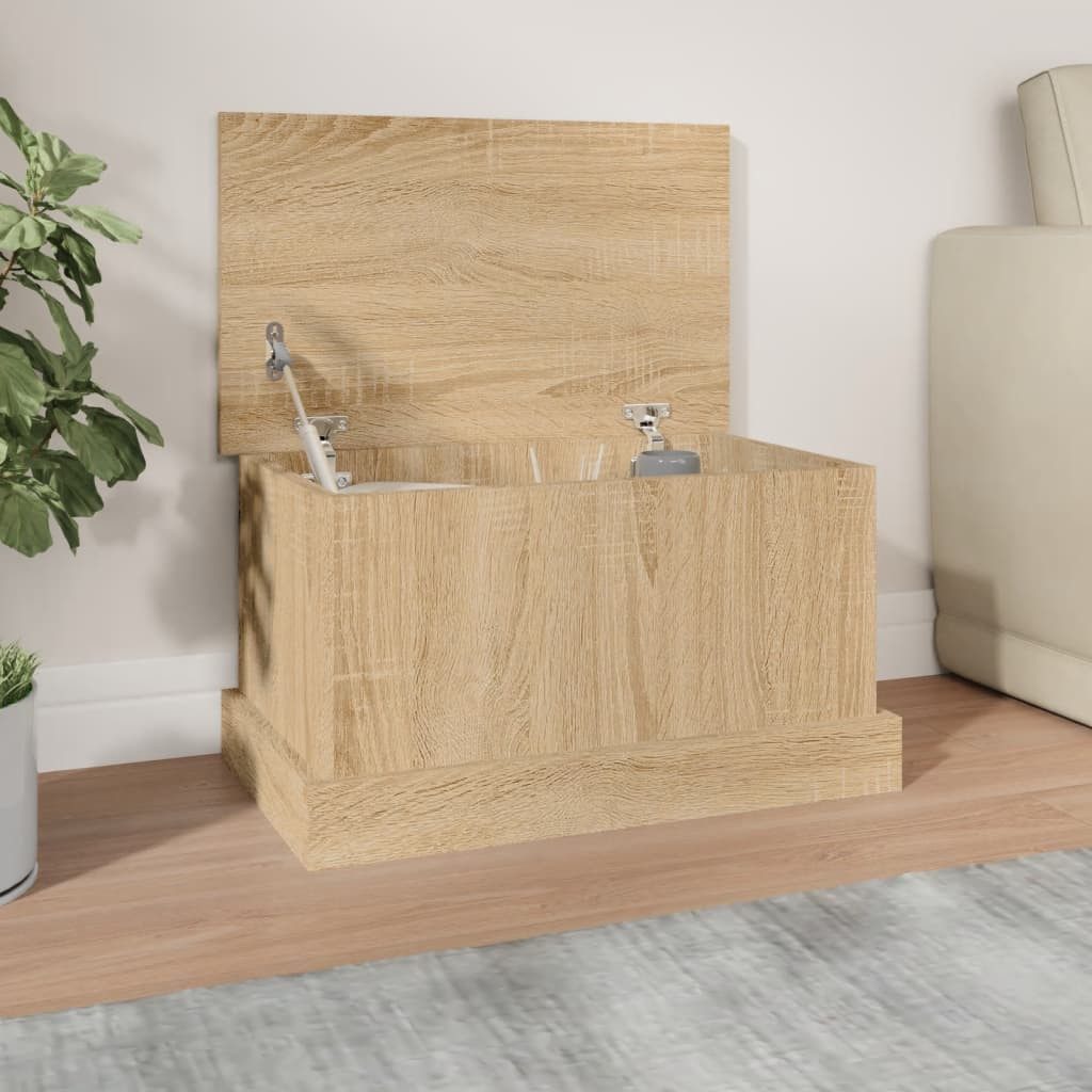 vidaXL Truhe Sonoma Eiche Truhe aus Holz 50x30x28 cm Aufbewahrungslösung für Wohnrä