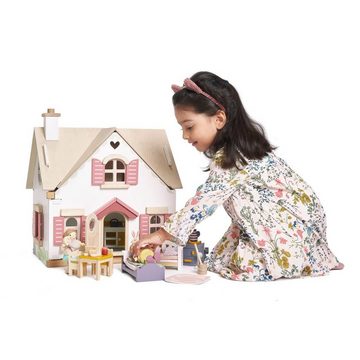 Tender Leaf Toys Puppenhaus Cottage Landhaus mit Möbel Holzpuppenhaus Holzspielzeug