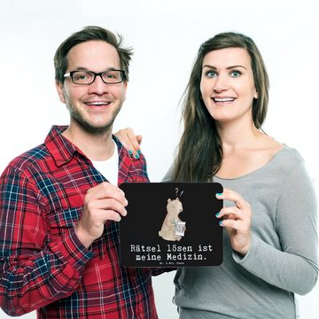 Mr. & Mrs. Panda Mauspad Bär Rätsel lösen - Schwarz - Geschenk, PC Zubehör, Designer Mauspad, (1-St), Made in Germany