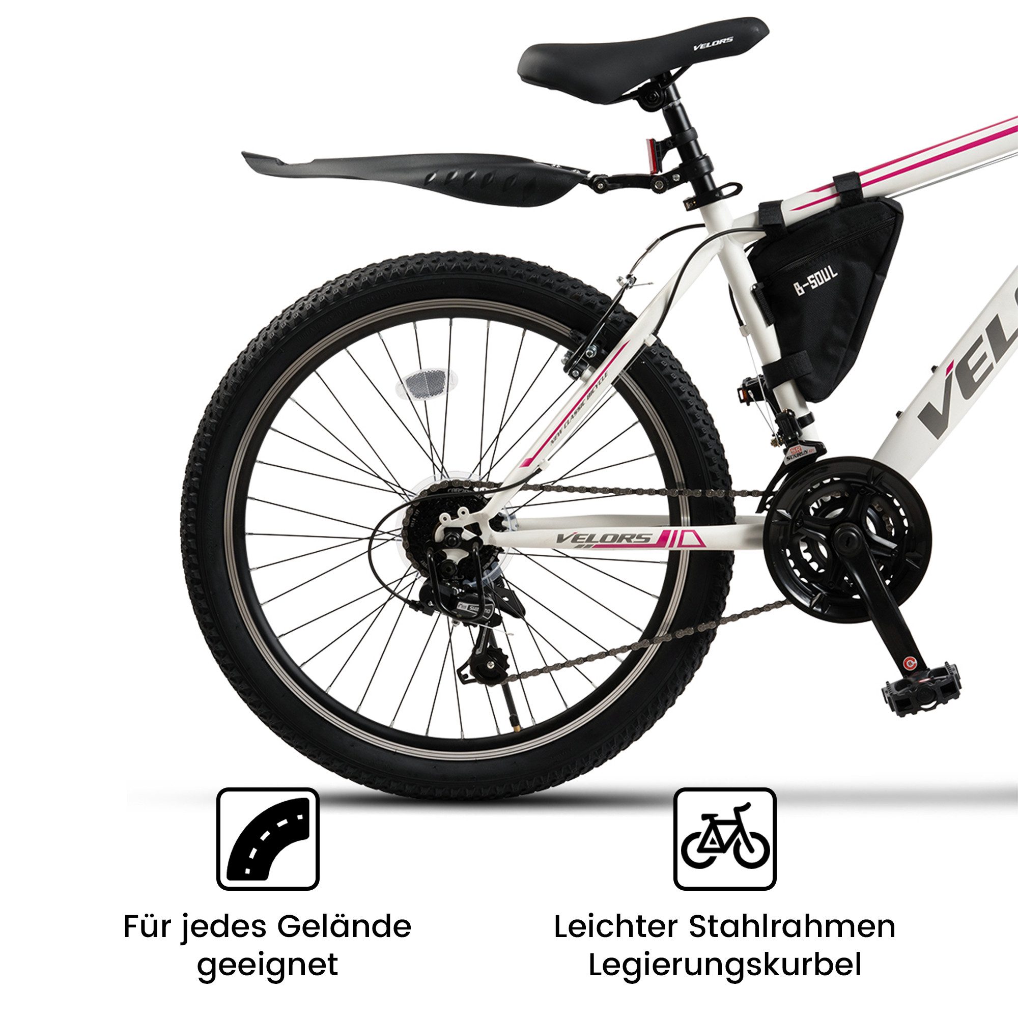 Velors Mountainbike 20, 24 Zoll Fahrrad Kinderfahrrad Mädchen und Jungen, 21 Gang Shimano Tourney Schaltwerk, Kettenschaltung, (mit Fahrtasche), Hochwertiger Rahmen, Jugendfahrrad MTB Hardtail Fahrrad