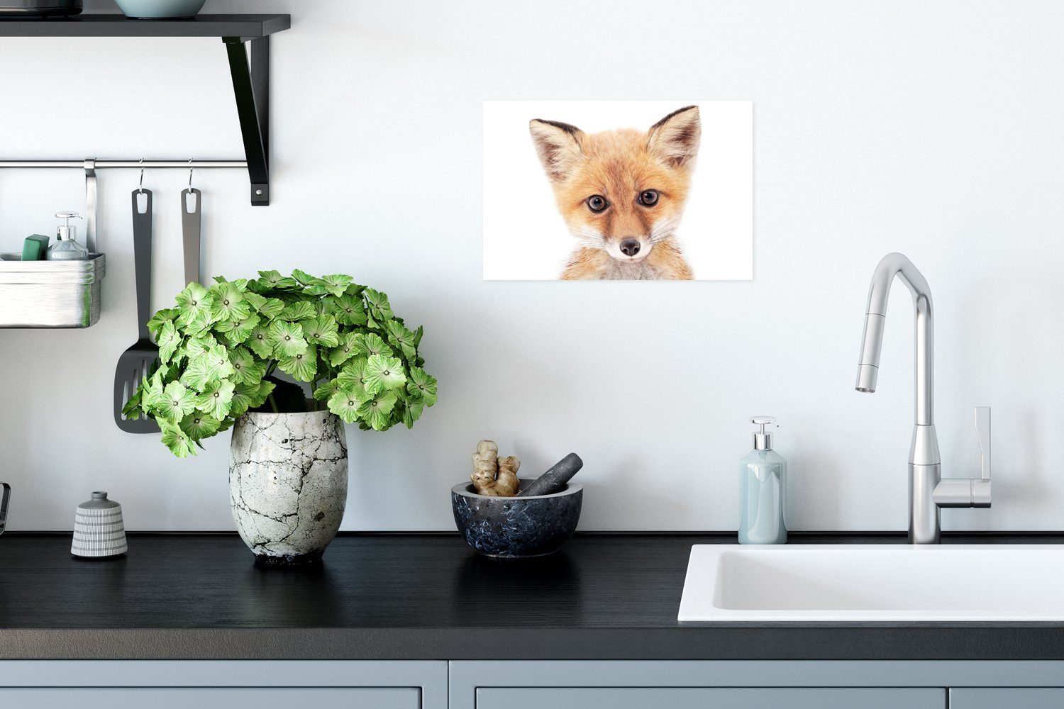 St), - Tiere MuchoWow Wandposter für Ohne Rahmen Natur, Wandbild, Poster Poster, - Wohnzimmer, - Fuchs (1 Orange