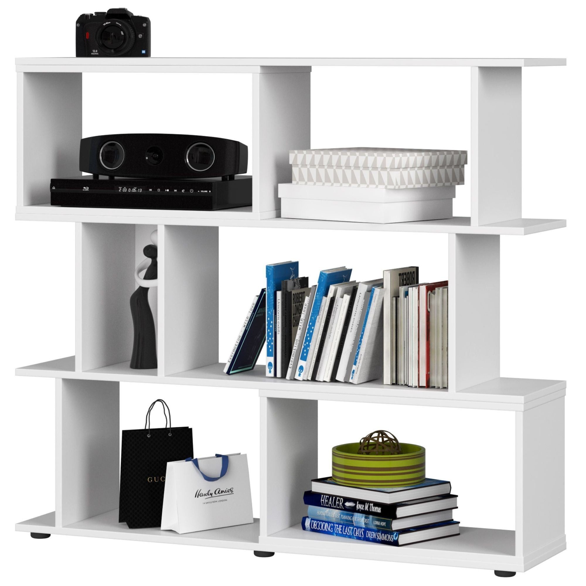 Raumhirsch Furniture Standregal Elegantes Standregal 6 Fächer - Modernes Design - Bücherregal, Stilvolles Regal für Wohnzimmer, Büro & Kinderzimmer