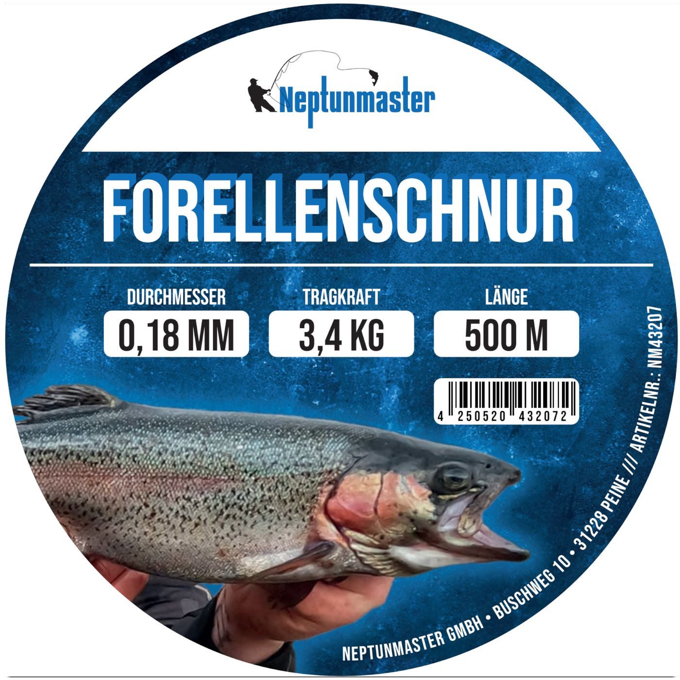 Angelschnur Neptunmaster Forellenschnur - 500m monofile Angelschnur