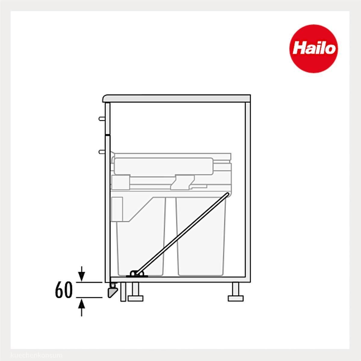Hailo Einbaumülleimer Hailo Fußpedal 3691301 Türöffner Kick and go Fußhebel Abfallsammler – Bild 4 von 5