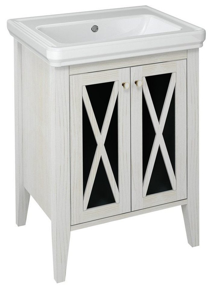 Sapho Waschbeckenunterschrank CROSS Unterschrank 55x81x43cm, Altweiß Sapho-CR260