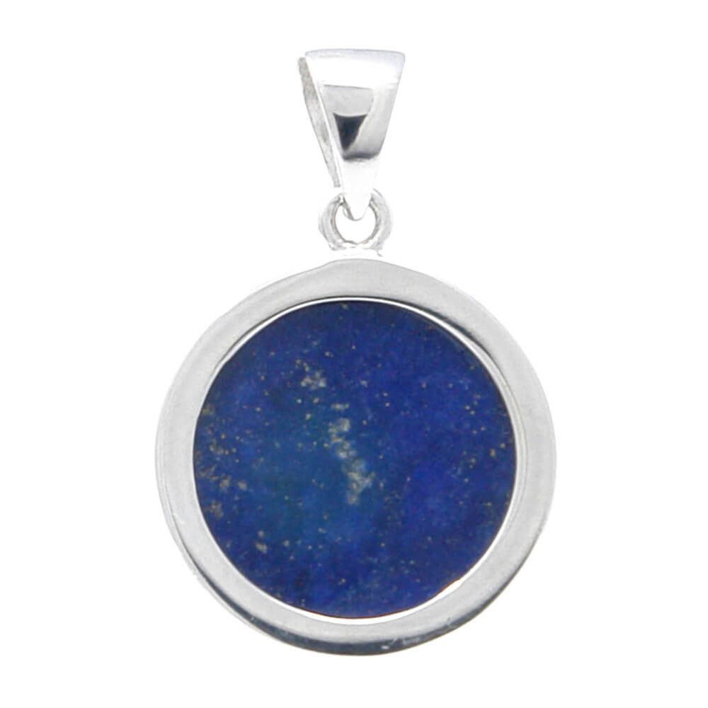 Schmuck Krone Kettenanhänger Anhänger Lapis-Lazuli blau & 925 Silber, rund, Silber 925 – Bild 4 von 4