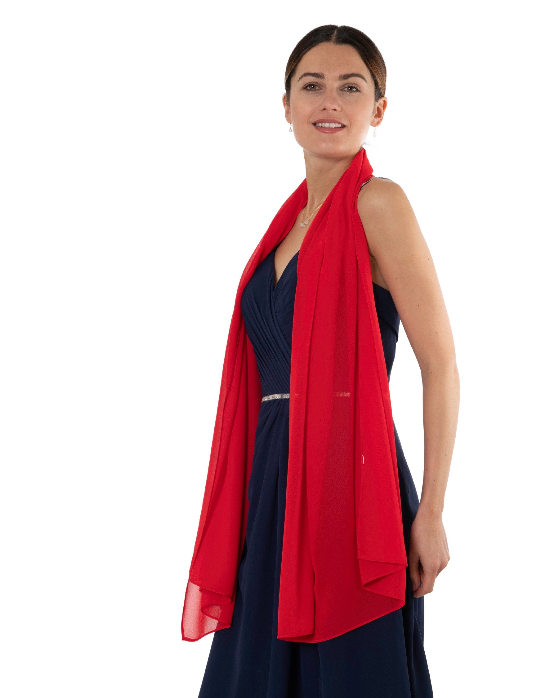 MayTree Modeschal Chiffon Schal Stola Umschlagtuch für Abendkleid Cocktailkleid 70x180, (Stück, 1-St)