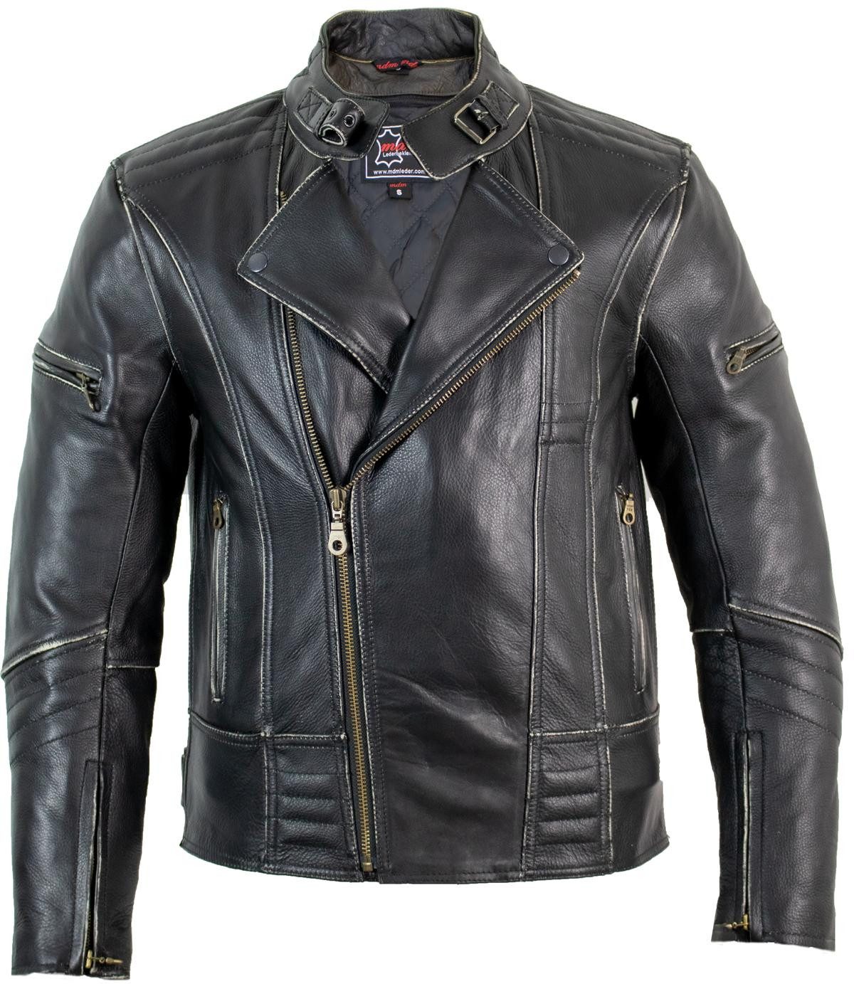 Bikerjacke Motorrad Chopper Lederjacke mit einer Adler Prägung