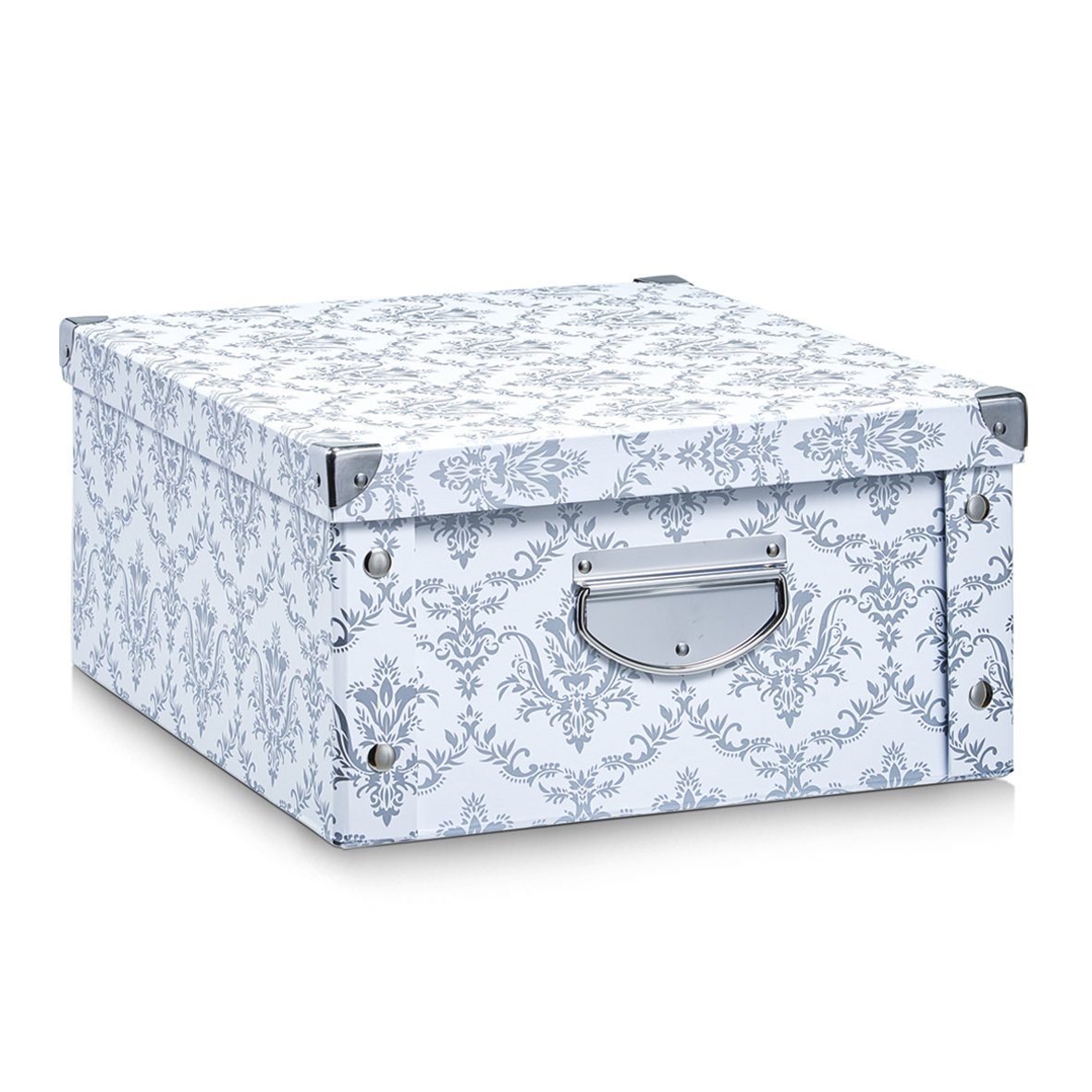 Zeller Present Aufbewahrungsbox Aufbewahrungsbox "Vintage, Pappe, weiß, 40 x 33 x 17 cm