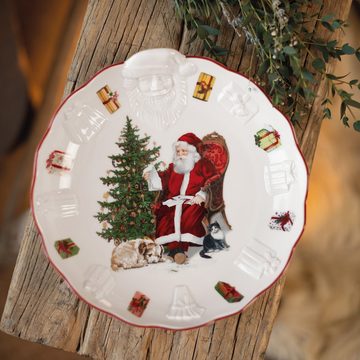 Villeroy & Boch Servierschüssel Toy's Fantasy Schale mit Santa Relief, 24x25x4,6cm, Porzellan, (1-tlg)