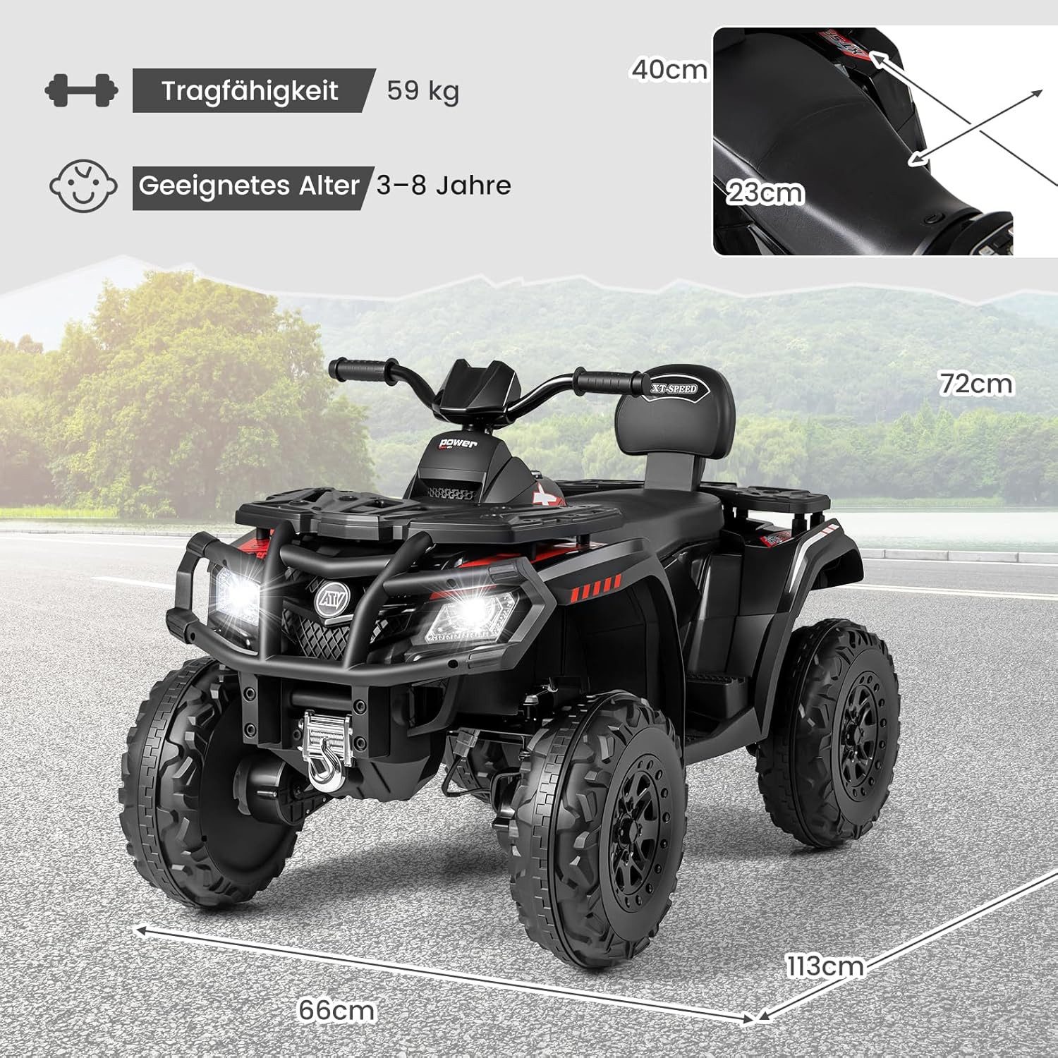 KOMFOTTEU Elektro-Kinderquad Kinderfahrzeug, mit 2 Geschwindigkeiten, Brems günstig online kaufen