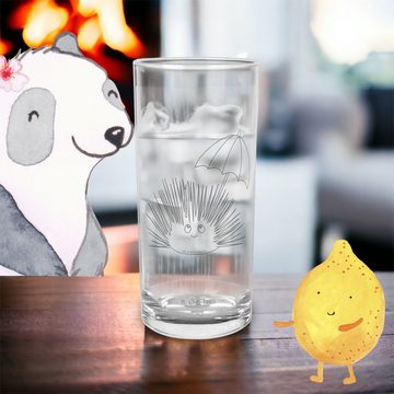 Mr. & Mrs. Panda Glas 400 ml Seeigel - Transparent - Geschenk, Meer, Trinkglas mit Gravur, Premium Glas, Unikat durch Gravur