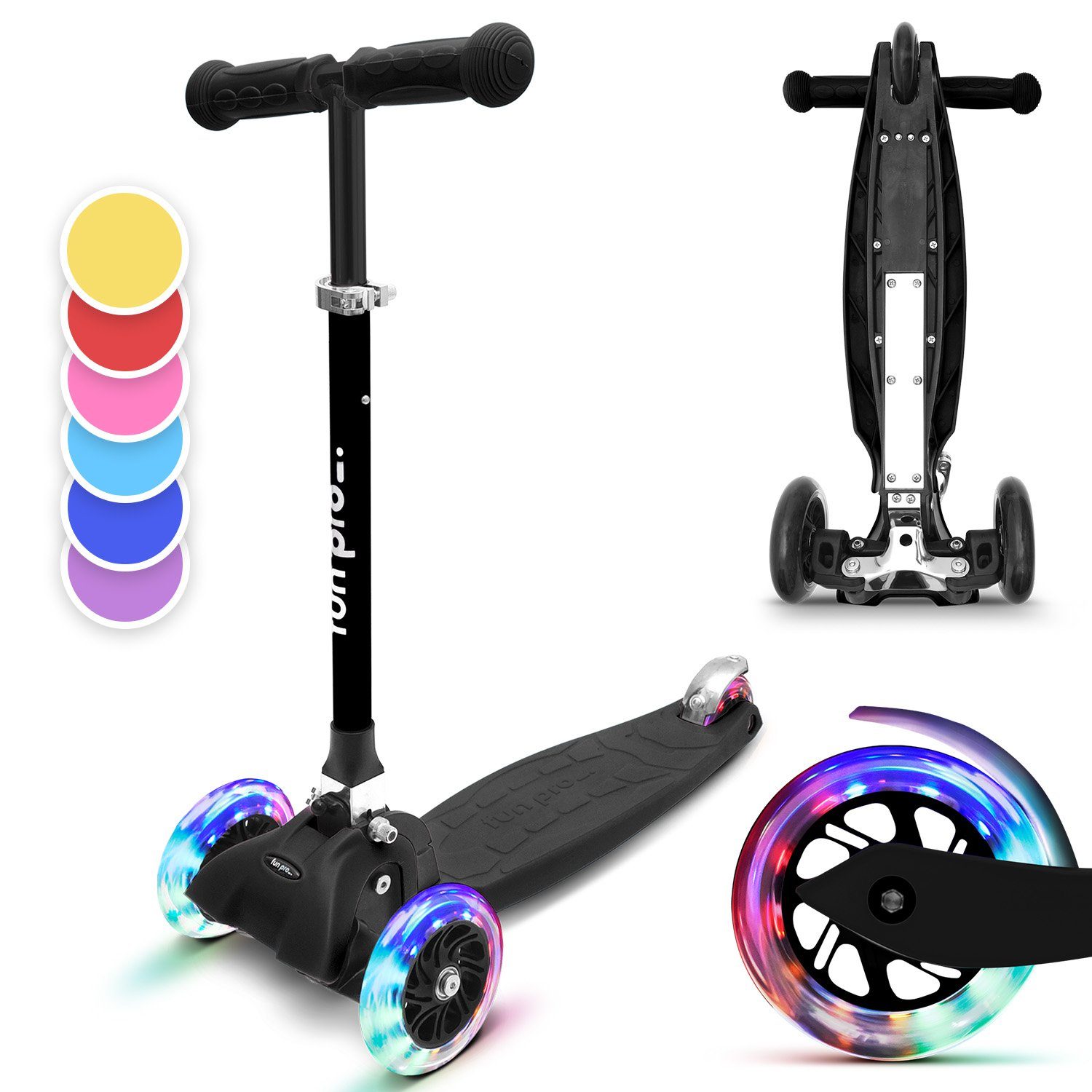 fun pro Cityroller ONE DeLuxe Kinderroller, Kick Scooter Roller Kinder - Stunt Tretroller Kinder klappbar | Kinderroller