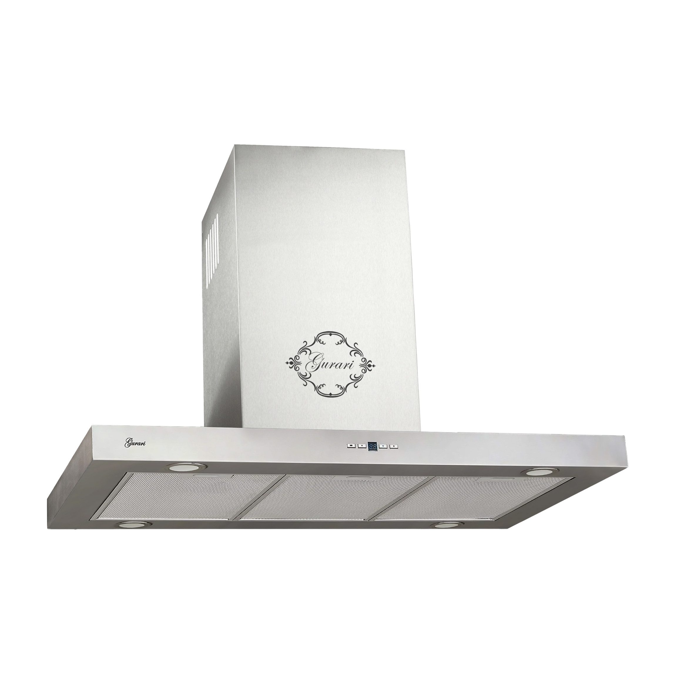 GURARI Inselhaube GCH I 431 90 IS PRIME N/ GCH I 431 90 IS PRIME N, Dunstabzugshaube 90 cm, Edelstahl, 1000m³/h, Fernbedienung