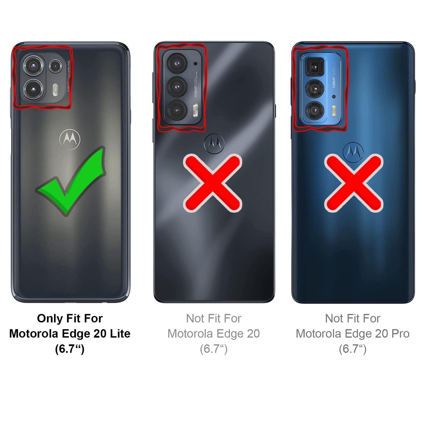 CoolGadget Handyhülle Wallet Klapp Tasche Book Case für Motorola Edge 20 lite 6,7 Zoll, Hülle Klapphülle Flip Cover Etui Schutzhülle