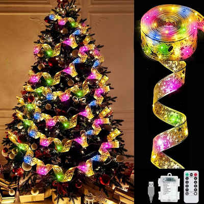 KREATE LED-Streifen 10mWeihnachtsband Lichter, Band Weihnachtsbeleuchtung Lichterketten, 100-flammig, für Urlaub,Party,Innen und Außenbereich Weihnachtsdekoration