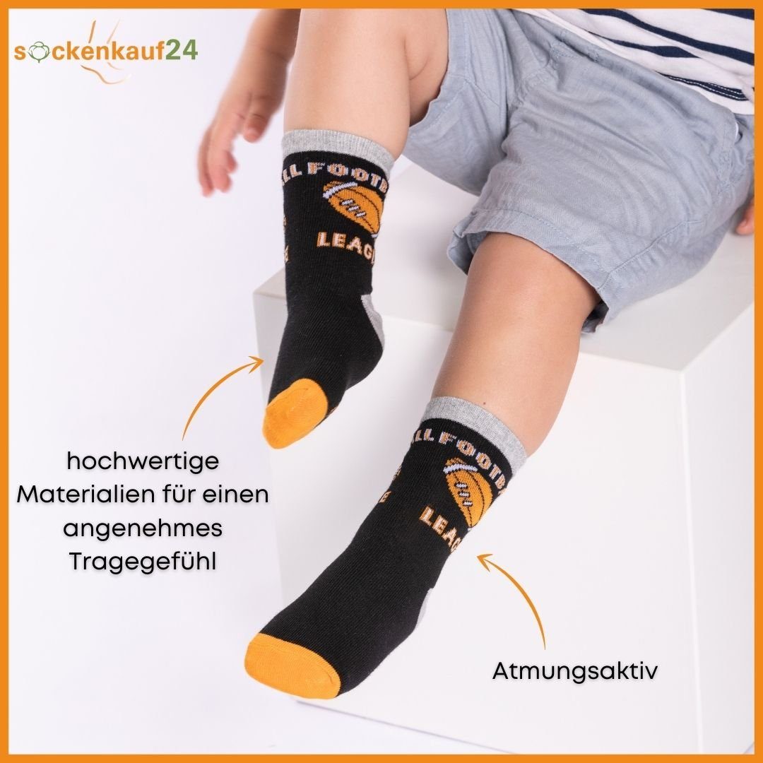 sockenkauf24 Socken 10 Paar Kinder Socken Jungen & Mädchen Baumwolle Kindersocken (23-26) - 54333 – Bild 4 von 5