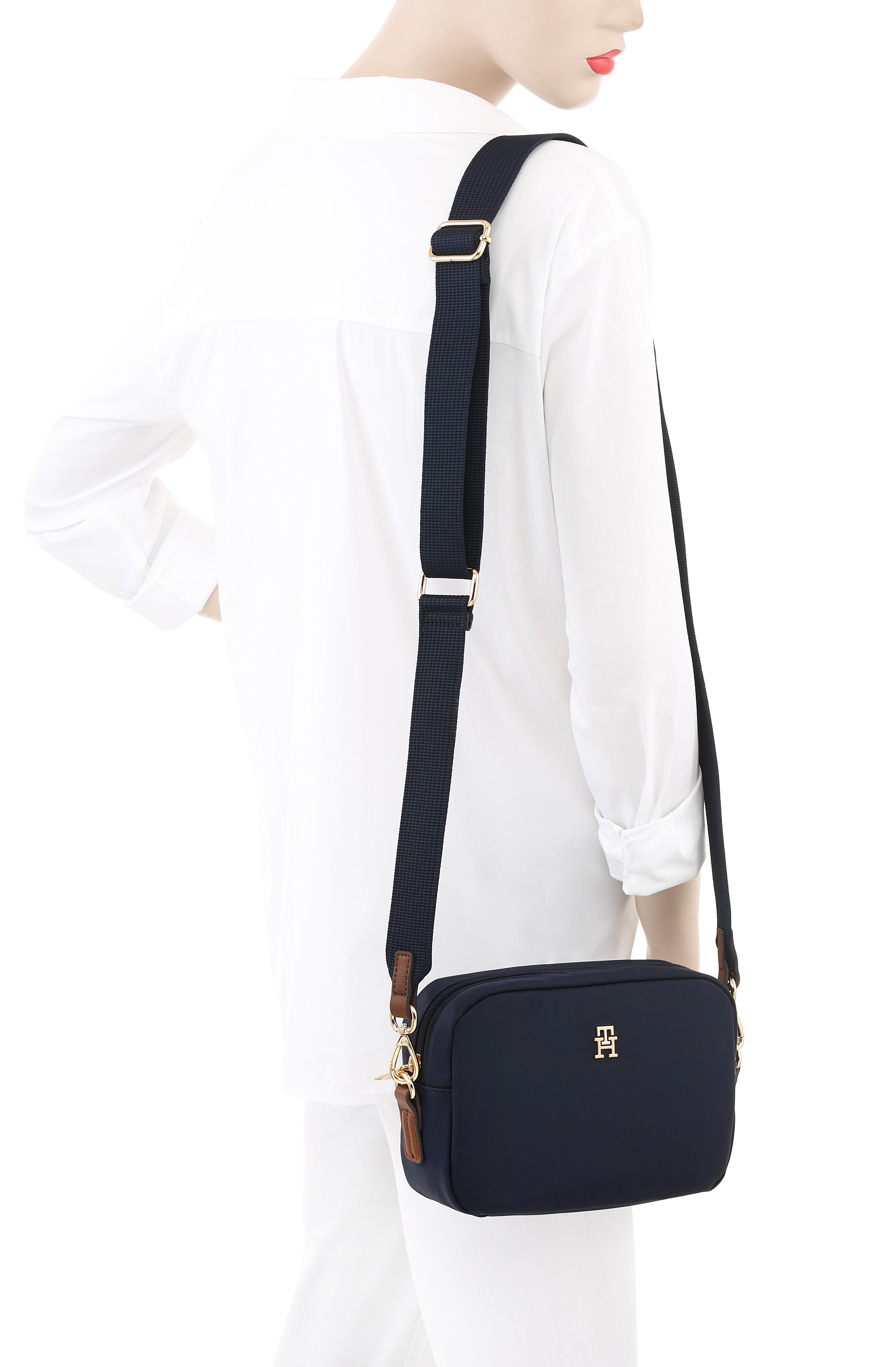 Tommy Hilfiger Mini Bag POPETTE CAMERA BAG, Damen Umhängetasche, Schultertasche mit TH-Schmuckelement