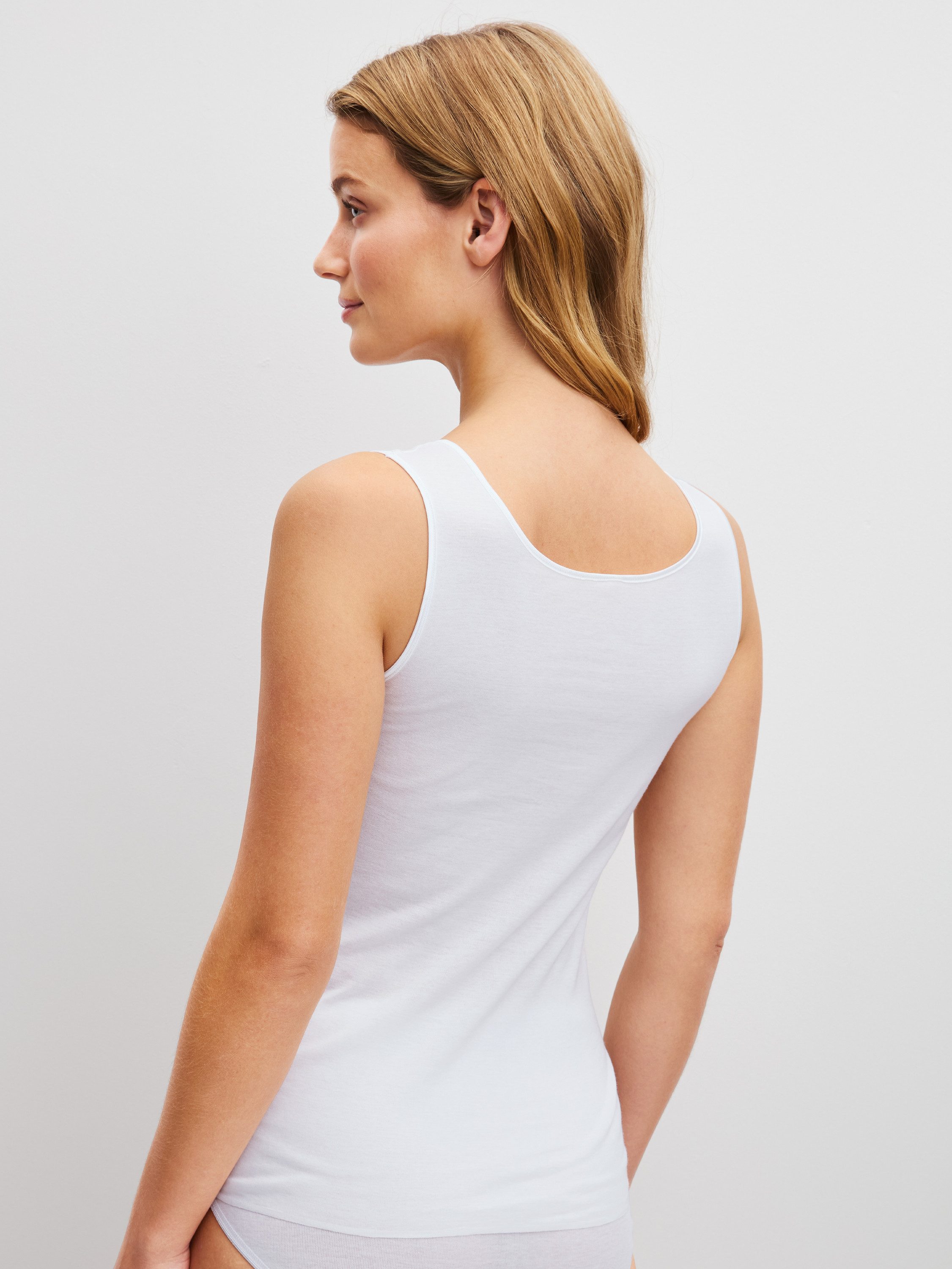 CALIDA Unterhemd Cotton Desire Damen (1-St) Weich, fein gerippt, dezente Spitze