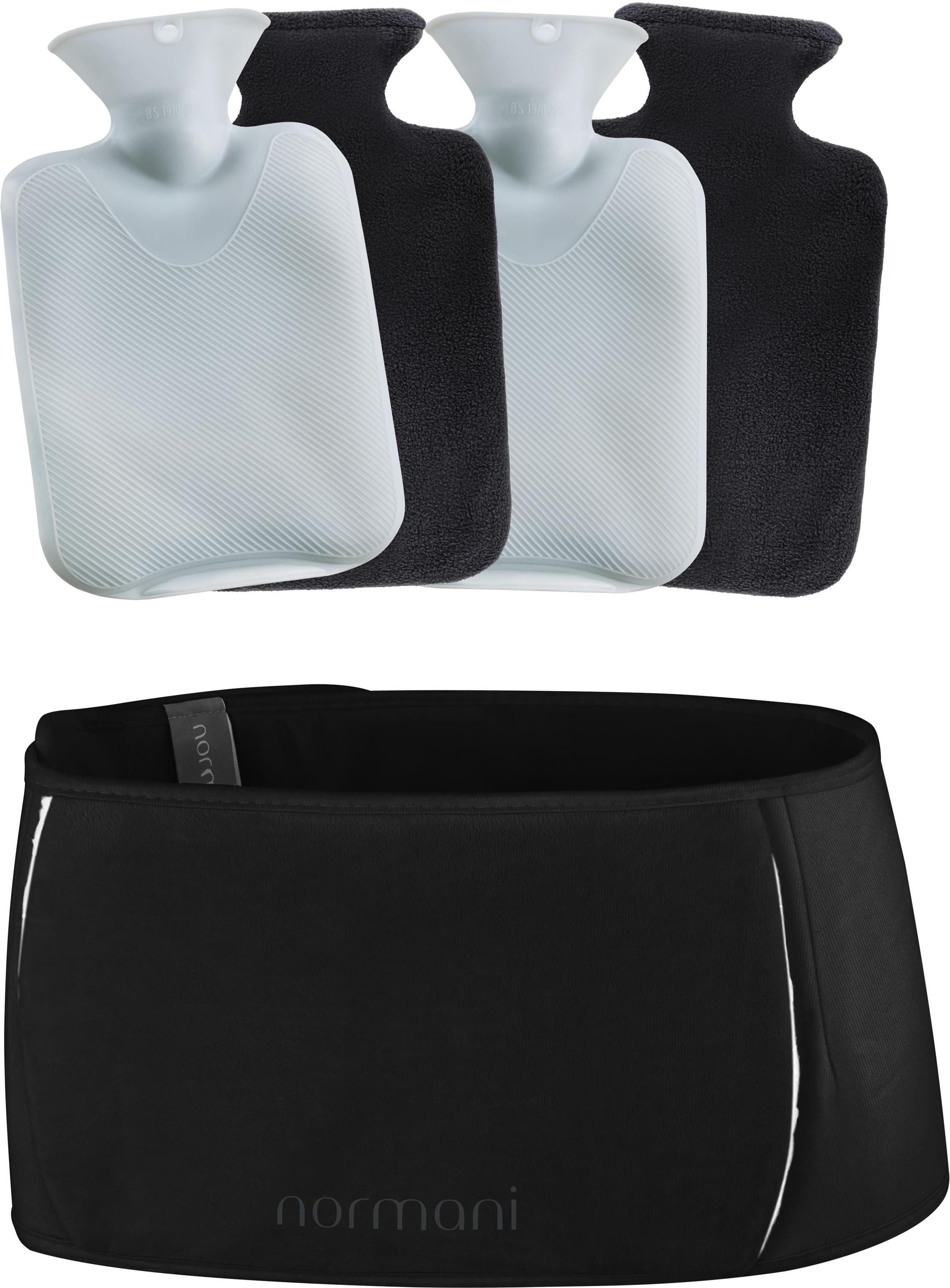 normani Wärmflasche Wärmflaschen Gürtel mit 2 Wärmflaschen Newtok, Wärmegürtel mit Taschen für Bauch und Rücken