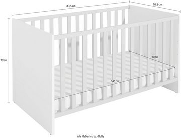 Transland Babybett NILS, by PAIDI, 4-fach höhenverstellbar, umbaubar zum Juniorbett/ Kindersofa