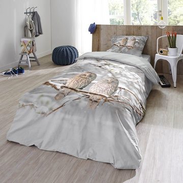 Kinderbettwäsche Schneeeulen Trendy Bedding, ESPiCO, Renforcé, 2 teilig, Tiermotiv, Winter, Natur